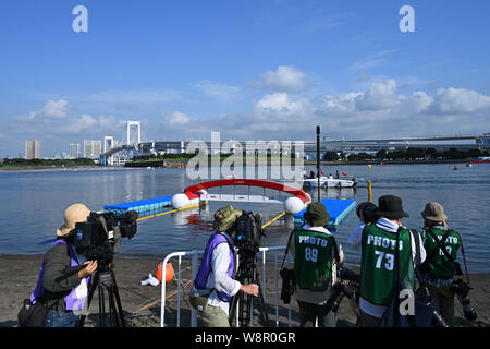 Tokio, Japan. Credit: MATSUO. 11 Aug, 2019. Allgemeine Ansicht Schwimmen: ständig bereit Tokio - Marathon Schwimmen in Odaiba in Tokio, Japan. Credit: MATSUO. K/LBA SPORT/Alamy leben Nachrichten Stockfoto