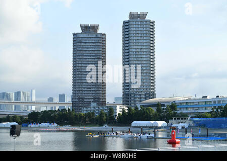 Tokio, Japan. Credit: MATSUO. 11 Aug, 2019. Allgemeine Ansicht Schwimmen: ständig bereit Tokio - Marathon Schwimmen in Odaiba in Tokio, Japan. Credit: MATSUO. K/LBA SPORT/Alamy leben Nachrichten Stockfoto