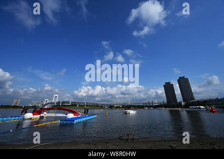 Tokio, Japan. Credit: MATSUO. 11 Aug, 2019. Allgemeine Ansicht Schwimmen: ständig bereit Tokio - Marathon Schwimmen in Odaiba in Tokio, Japan. Credit: MATSUO. K/LBA SPORT/Alamy leben Nachrichten Stockfoto