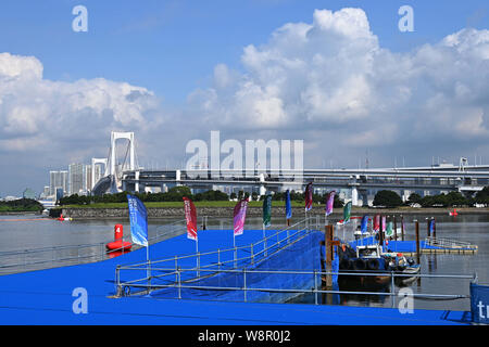 Tokio, Japan. Credit: MATSUO. 11 Aug, 2019. Allgemeine Ansicht Schwimmen: ständig bereit Tokio - Marathon Schwimmen in Odaiba in Tokio, Japan. Credit: MATSUO. K/LBA SPORT/Alamy leben Nachrichten Stockfoto