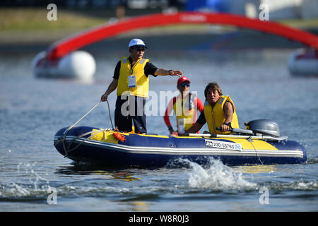 Tokio, Japan. Credit: MATSUO. 11 Aug, 2019. Allgemeine Ansicht Schwimmen: ständig bereit Tokio - Marathon Schwimmen in Odaiba in Tokio, Japan. Credit: MATSUO. K/LBA SPORT/Alamy leben Nachrichten Stockfoto