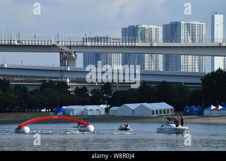 Tokio, Japan. Credit: MATSUO. 11 Aug, 2019. Allgemeine Ansicht Schwimmen: ständig bereit Tokio - Marathon Schwimmen in Odaiba in Tokio, Japan. Credit: MATSUO. K/LBA SPORT/Alamy leben Nachrichten Stockfoto