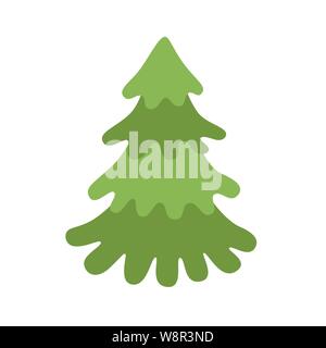 Green Xmas Tree auf Weiß isoliert. Vektor Baum Weihnachten grün Stock Vektor