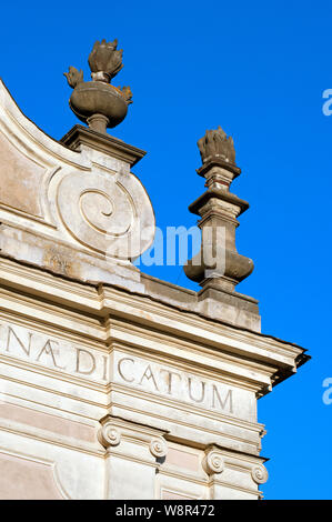 Detail der Dom in Ronciglione (Kathedrale der Heiligen Pietro und Caterina), Viterbo, Latium, Italien Stockfoto