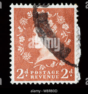 Großbritannien Briefmarke - Königin Elizabeth II - Predecimal Wilding Stockfoto