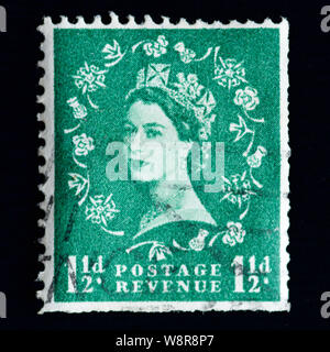 Großbritannien Briefmarke - Königin Elizabeth II - Predecimal Wilding Stockfoto