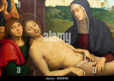 Detail von "Wehklage über den Toten Christus' (c.1495) von Pietro Perugino (1446-1523), Nationalgalerie von Irland, Dublin Stockfoto