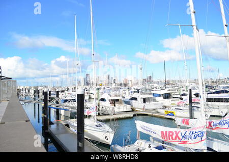 Die Stadt Auckland Westhaven Marina Stockfoto