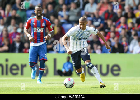 London, Großbritannien. 10 Aug, 2019. Richarlison von Everton in der Premier League Match zwischen Crystal Palace und Everton an Selhurst Park, London, England am 10. August 2019. Foto von Ken Funken. Nur die redaktionelle Nutzung, eine Lizenz für die gewerbliche Nutzung erforderlich. Keine Verwendung in Wetten, Spiele oder einer einzelnen Verein/Liga/player Publikationen. Credit: UK Sport Pics Ltd/Alamy leben Nachrichten Stockfoto