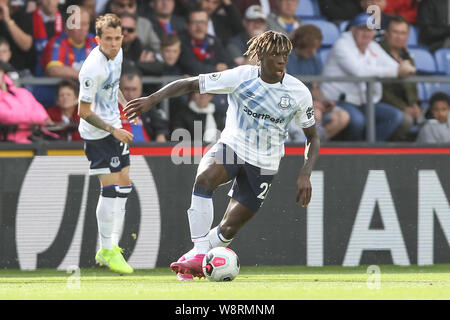 London, Großbritannien. 10 Aug, 2019. Moise Kean von Everton in der Premier League Match zwischen Crystal Palace und Everton an Selhurst Park, London, England am 10. August 2019. Foto von Ken Funken. Nur die redaktionelle Nutzung, eine Lizenz für die gewerbliche Nutzung erforderlich. Keine Verwendung in Wetten, Spiele oder einer einzelnen Verein/Liga/player Publikationen. Credit: UK Sport Pics Ltd/Alamy leben Nachrichten Stockfoto