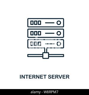 Symbolumrissstil für Internet Server. Einfache Glyphe aus Icons Sammlung. Symbol für Internet-Server für Webdesign und Software Stock Vektor