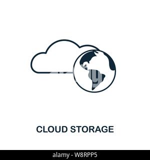 Symbolstil für Cloud-Speicher. Einfache Glyphe aus Icons Sammlung. Line Cloud Storage-Symbol für Webdesign und Software Stock Vektor