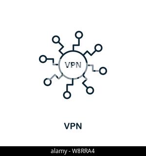 VPN-Symbolumrissstil. Einfache Glyphe aus Icons Sammlung. Line VPN-Symbol für Webdesign und Software Stock Vektor