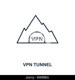 VPN Tunnel Icon-Gliederungsstil. Einfache Glyphe aus Icons Sammlung. Line VPN Tunnel Icon für Webdesign und Software Stock Vektor
