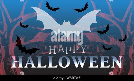 Happy Halloween Banner. Party Einladung. Vector Illustration Stock Vektor