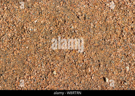 Weiche Decke von einem Wanderweg kies Schotter Crumb, Hintergrund, Textur, Struktur Stockfoto