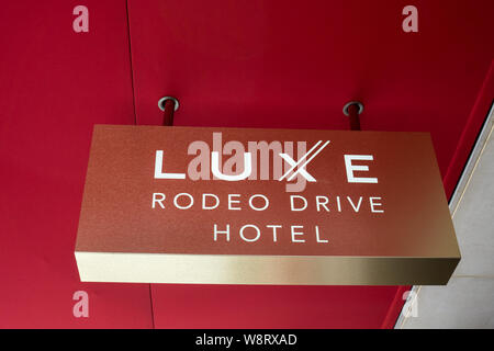 BEVERLY HILLS, CA/USA, 10. Mai 2015: Luxe Hotel Rodeo Drive. Es ist das einzige Hotel am Rodeo Drive, der Haupteinkaufsstraße in Beverly Hills gelegen. Stockfoto