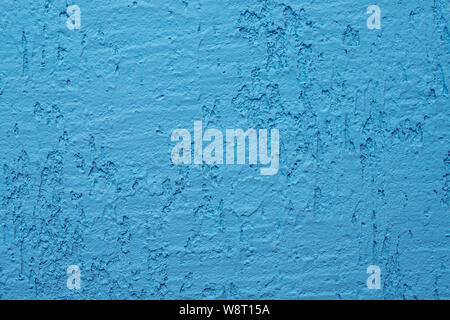 Blue Zement Wand, raue Oberfläche aussehen wie Blue Sand. Hintergrund Textur Design. Alte hellblau Zement Textur und Hintergrund Stockfoto