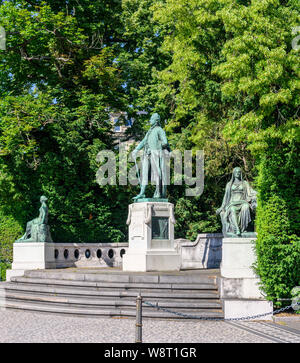 Straßburg, Johann Wolfgang Goethe Denkmal des Bildhauers Ernst Waegener 1904, Neustadt, Elsass, Frankreich, Europa, Stockfoto