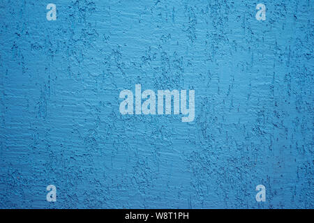 Blue Zement Wand, raue Oberfläche aussehen wie Blue Sand. Hintergrund Textur Design. Alte hellblau Zement Textur und Hintergrund Stockfoto