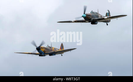 RAF BBMF Spitfire und Hurricane bei der Royal International Air Tattoo 2019 Stockfoto