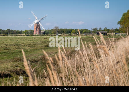 Eine allgemeine Ansicht von Horsey Wind Pumpe auf den Norfolk Broads, in der Nähe von Great Yarmouth Stockfoto