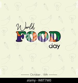 Welternährungstag am 16. Oktober mit Gemüse cartoon Vektor Stock Vektor