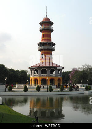 Ho Withun Thasana Aussichtsturm, Bang Pa-In Royal Palace, Thailand, Asien Stockfoto