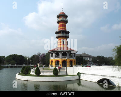 Ho Withun Thasana Aussichtsturm, Bang Pa-In Royal Palace, Thailand, Asien Stockfoto