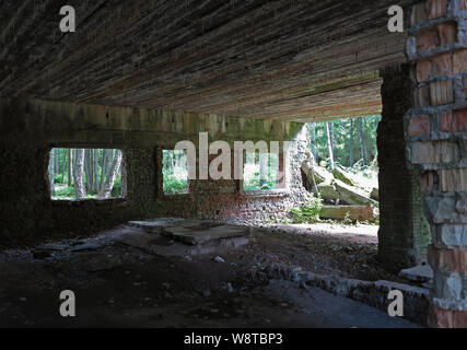 Bunker Überreste der ehemaligen Führer Hauptquartier "wolfsschanze" in den polnischen Masuren (ehemalige Schlesien) - ehemalige Stenographienstbaracke, auf 15.07.2019 | Verwendung weltweit aufgezeichnet Stockfoto