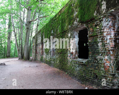 Bunker Überreste der ehemaligen Führer Hauptquartier "wolfsschanze" in den polnischen Masuren (ehemalige Schlesien) - ehemalige Stenographienstbaracke, auf 15.07.2019 | Verwendung weltweit aufgezeichnet Stockfoto