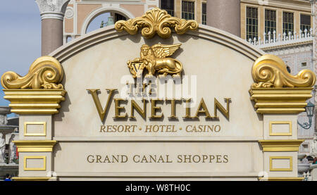 LAS VEGAS, NV/ USA - Februar 14, 2016: The Venetian Resort Hotel Casino auf dem Las Vegas Strip. Das Venetian ist von der Las Vegas Sands im Besitz Corporati Stockfoto