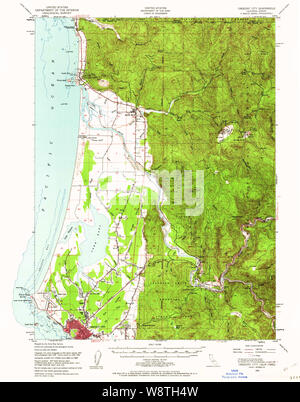 USGS Topo Karte Kalifornien Crescent City 297232 1952 62.500 Wiederherstellung Stockfoto