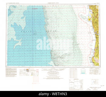 USGS Topo Karte Kalifornien Crescent City 299749 1958 250000 Restaurierung Stockfoto