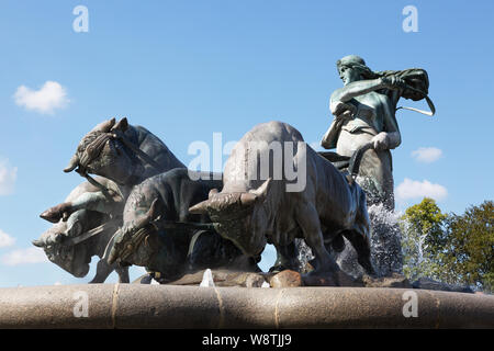 Die Gefion Fountain, auf dem Harbourfront, Kopenhagen Dänemark Skandinavien Stockfoto