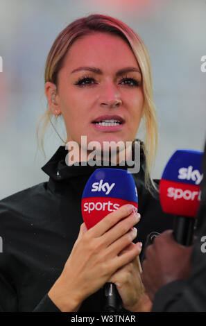 Newcastle, UK. 11. August 2019. Laura Woods, Sky Sports Presenter, 2019 Credit: Allstar Bildarchiv/Alamy Live News Credit: Allstar Bildarchiv/Alamy leben Nachrichten Stockfoto