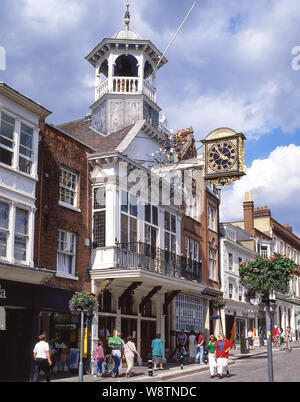 14. Jahrhundert Guildhall, High Street, Guildford, Surrey, England, Vereinigtes Königreich Stockfoto