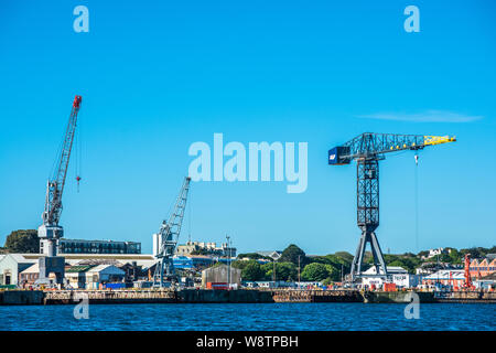 Pendennis Werft und Hafen von Falmouth, Cornwall, England, Großbritannien. Stockfoto