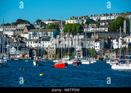 Falmouth Uferpromenade vom Meer aus gesehen. Cornwall, England, Großbritannien. Stockfoto