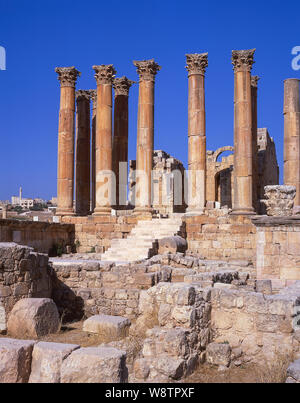 Spalten der Tempel der Artemis, die antike Stadt Jerash (gerasa), Irbid, Maan, Königreich Jordanien Stockfoto