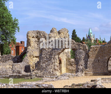 Ruinen von Wolvesley Schloss (der alte Bischofspalast), Winchester, Hampshire, England, Vereinigtes Königreich Stockfoto