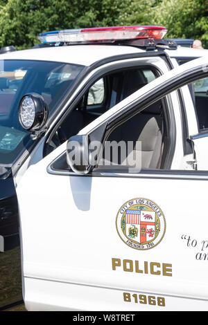 Los Angeles Polizei Auto Logo, Marina del Rey, Los Angeles, California, Vereinigte Staaten von Amerika Stockfoto