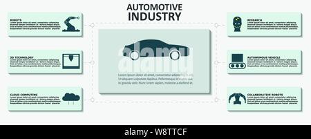 Auto Fertigung Infografik, Vector Illustration mit Auto Fertigung Stock Vektor