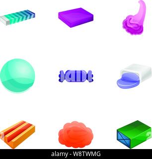 Fruchtgummi Icon Set. Cartoon Set von 9 Fruchtgummi Vector Icons für Web Design auf weißem Hintergrund Stock Vektor