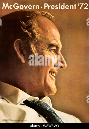 Ein original 1972 United States Presidential campaign Plakat für Demokrat George McGovern Stockfoto