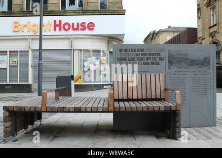 Accrington Town Center Memorial Sitzecke Stockfoto