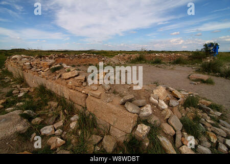 Blick auf die Website von Xanadu (Shangdu), der Hauptstadt von Kublai Khans Yuan Dynastie, in der Autonomen Region Innere Mongolei, China, 27. August 2010. Stockfoto