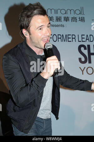 Shane Filan, ehemaliger Sänger der irischen Boygroup Westlife, singt an ein Signaturereignis für sein neues Album, Sie und mich, in Taipei, Taiwan, 7. Juni 2014. Stockfoto