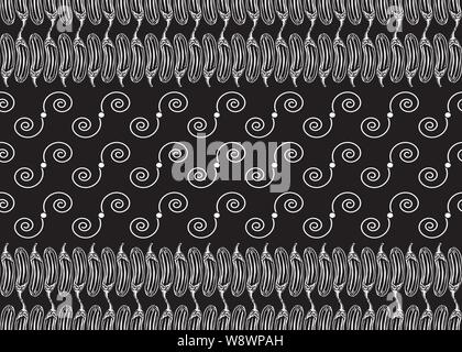 Ethnischen stil Stoff drucken. Vektorgrafiken. Grenz- und Zick-Zack-Elemente Stock Vektor