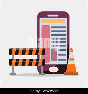 Die Entwicklung mobiler Anwendungen Konzept vector illustration symbol Stock Vektor